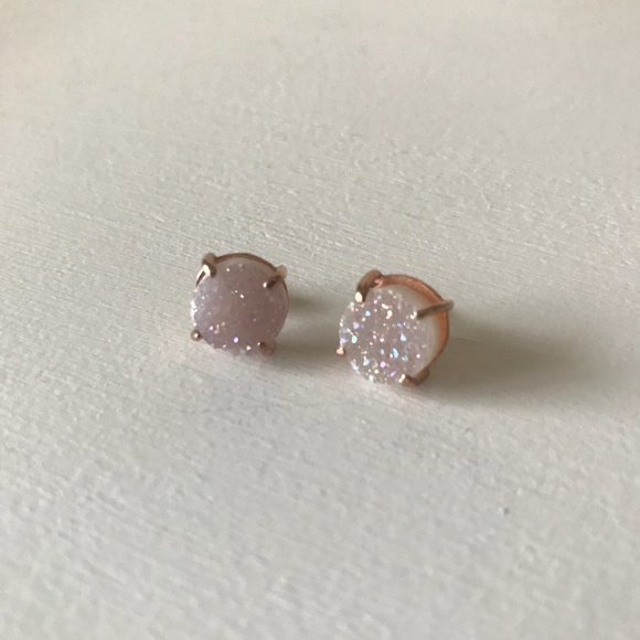 Jewelry - Pink Druzy Quartz Earrings